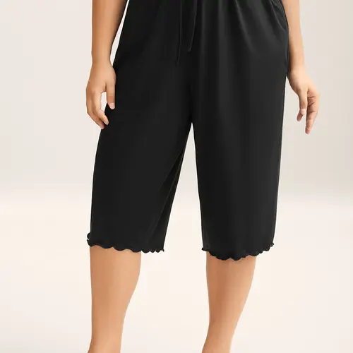 BLOOMCHIC Women's Plus Size Army Style Sleeveless Minimalist Casual Pants - Medium Stretch Spandex Fabric, Straight Leg, Tummy Control Waistband, Pockets, Adjustable Drawstring, Loungewear [M-6X] Fall Pick, Back To School，SohoChic