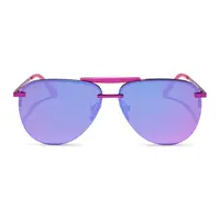 DIFF Tahoe Designer Oversized Aviator, Pink Lenses