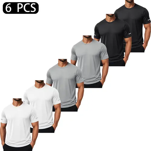 MAGCOMSEN 1/3/6 Pack Men's Workout Short Sleeve Swim UPF 50+ Sun Protection Athletic T-Shirt Crew Neck Dry Fit Gym Shirts,back to school,back to school shopping,sohochic