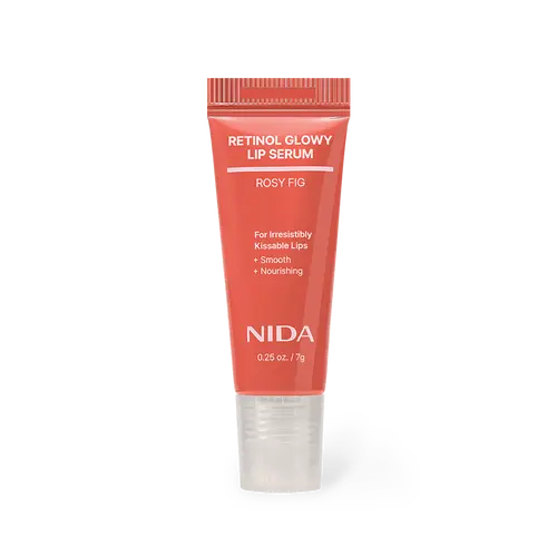 NIDA Retinol Glowy Lip Serum Dewy Hyaluronic Acid Peptide Hydrating Daily