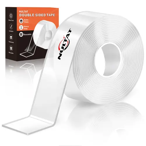 Durable Double Sided Sticky Acrylic Gel Extra Strong Mounting Tape, 1.18"x120" Removable Wall Tape for Hanging Pictures, Works on Metal, Marble, Glass, Wood (10FT)