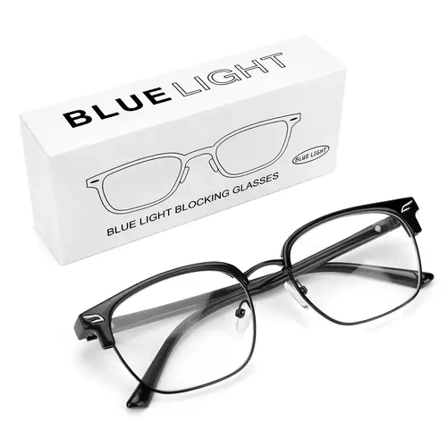 Unisex 2026 Bluelight Glasses - Stylish Semi-rimless Fashion Eyewear, Anti-Glare Eye-Friendly Frames, Black/Golden/Silver Options, Computer Gaming Reading Daily Wear, Birthday Gift Accessory, Stylish Eyewear