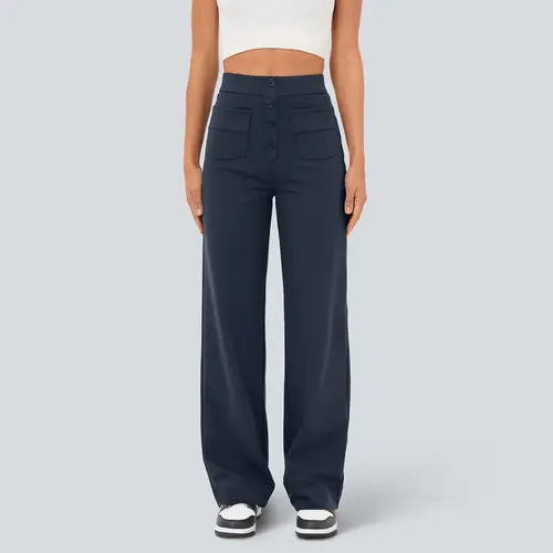 Halara DayStretch High Waisted Pockets Straight Leg Casual Pants