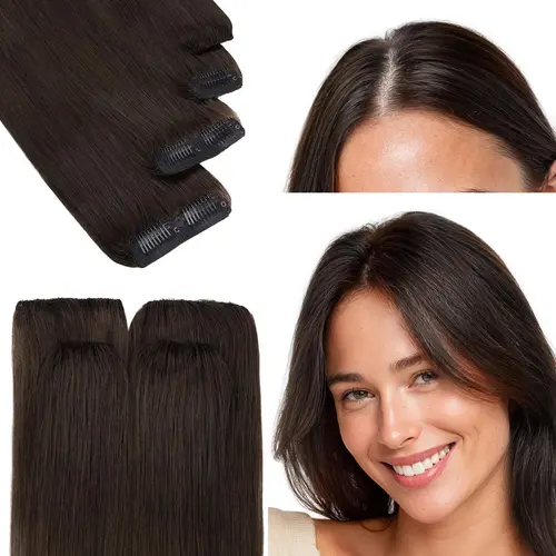 GOO GOO Scalp Hair Fill-Ins Clip-Ins Hair Extensions Natural Coverage for Thinning Areas Remy Human Hair Lightweight and Invisible Straight Natural Summer Hair summer hairstyles #tiktokshopbacktoschool #sohochic