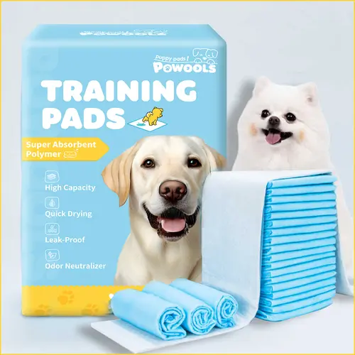 Powools Dog & Puppy Potty Training Pads, Leak-Proof Quick-Dry Pee Pads with Multi-Layer Absorption, Polymer Layer That Absorbs Urine & Keeps Clean