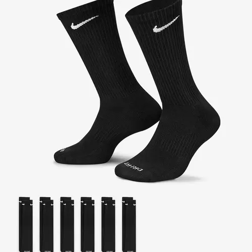 NIKE  Mens Everyday Plus Cushioned 6 Pack Crew Socks