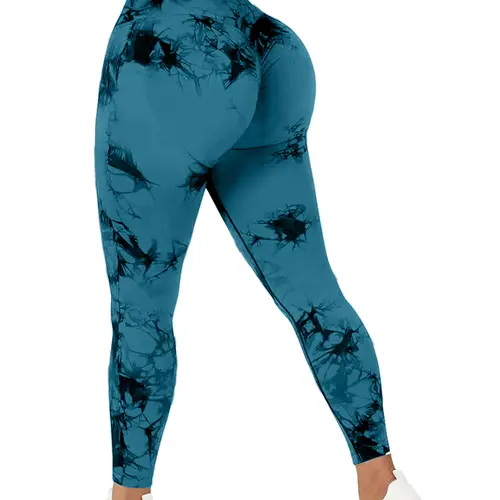 QGU Women's High-Waisted Shaping Yoga Pants - 1-Piece Summer Contrasting Hue Activewear Bottoms, Elastic Fabric, Peach Color, Lifting Design, Athleisure & Biking Wear, Made in USA,sohochic