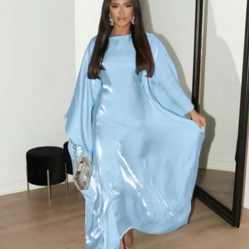 Women's Elegant Chic Formal Fashion Batwing Sleeve Arabic Dress Robe, Party Wear, Stylish Long Gown, Fit, Perfect for Gatherings, Womenswear, Lady
