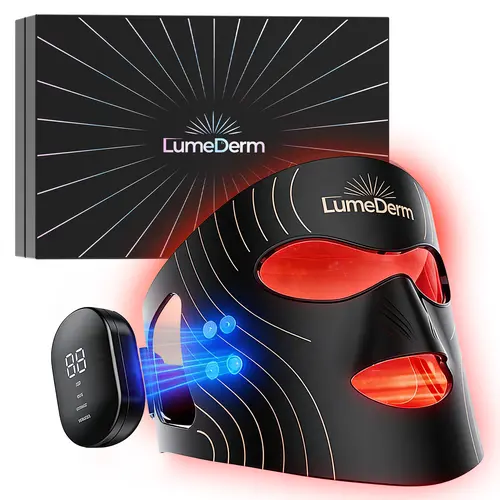 LumeDerm GLOW Wireless LED Face Mask-with Red Light Therapy, 2-Year Warranty, Portable and Rechargeable for LED Facial Mask Skincare at Home and Travel, The Ultimate Gift Choice for this Season,father'sdaygifts,summerhairstyles