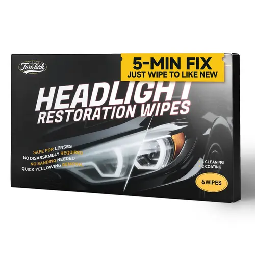 Toretark No-Sand Headlight Repair Wipes, Auto Detailing Supplies, Car Cleaning Agent for Yellowed/Oxidized Headlight Restoration, Easy Apply Brightness Boost, 6+ Month Long-Lasting Effect, Car Care Products