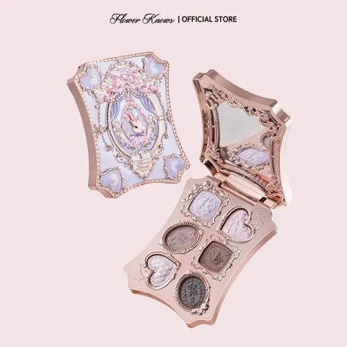 Flower Knows Bunny Garden Collection 6-Color Makeup Palette, Velvet-Matte Perfection, Soft-Focus Finish, Effortless Glide & Blend, All-Day Comfort, #sohochic