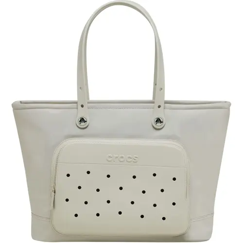 Crocs Classic Medium Nylon Tote Bag, Shoulder Bag, Beach Bag, Accessorize with Bag Charms and Jibbitz Charms