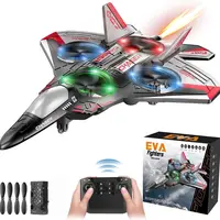 Unisex Kids RC Flying Fighter Jet Toy - Durable EVA Foam, Wireless Remote Controller Aeroplanes, Multiple Flying Modes, Adjustable Speed, Cool Stunt Rotation, Rechargeable Battery, LED Lights, Learning Toy, Auto Return, Ages 6+, Courtyard Play Gift,sohoch