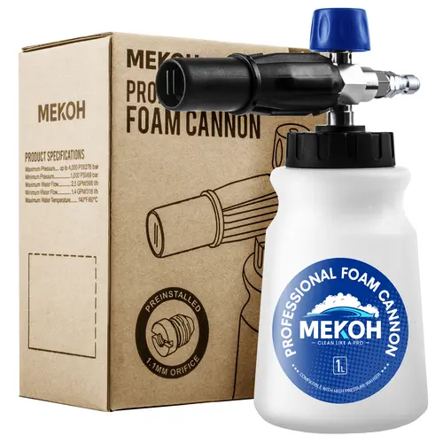 MEKOH Foam Cannon for Pressure Washer, Thick Snow Car Wash Foam Gun with 1.1mm Orifice & 1/4" Quick Connect, Pressure Washer Soap Cannon Attachment for Auto Detailing, Big Mouth Foam Blaster, 4000 PSI toolupgrade