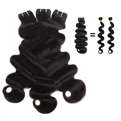 Lemoda Body Wave Virgin Human Hair Bundles Body Wave 100% Unprocessed Raw Human Hair Extensions Great Qanlity Hair Weave 3 Bundles Natural Black