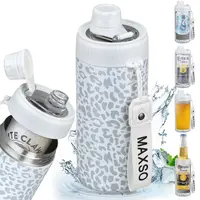 [TikTokShopBackToSchool] MAXSO Fizz Lid Can Cooler, 4-in-1 Vacuum Insulated Stainless Steel Drink Holder Fits 12oz Standard Cans, Slim Cans & Glass Bottles, Sealed Tumbler for Soda, Beer & Sparkling Drinks, Beach, Camping & Travel Drinkware Mug,sohochic