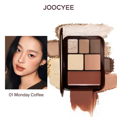 JOOCYEE Lookbook Multi Palette, 5-In-1 Coffee Latte Makeup Palette, Eyeshadow, Contour, Blush & Radiant Shimmer Illuminator, Smooth Texture, Create Smokey Eye & Glowing Makeup, For Daily Beauty, Sohochic