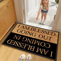 Blessing letter pattern door mat, indoor door mat, creative room decoration rug, suitable for living room, bedroom, dormitory entry mat