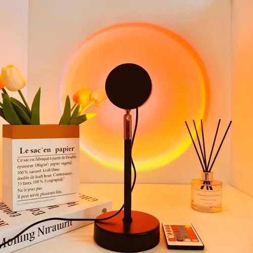 Upgraded Sunset Lamp Projector - 180° Rotating, 16 RGB Colors, 4 Modes, Starry Sky & Moon Effects, LED Lights Bedroom, Colorful Specialty & Decorative Lighting, USB Cable for Instant Setup, Cool Room Decor, Room Accessories for Couples, #SohoChic
