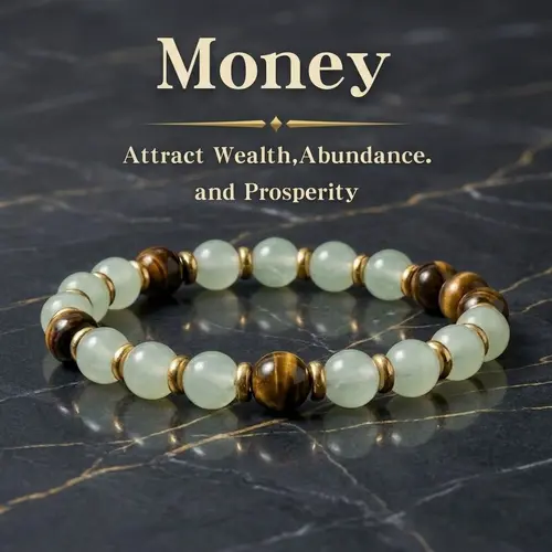 Money Bracelet for Men - Stretchable Band Bead Chain, Adjustable Size, Abundance, Wealth Attraction, Protection, Success, Elegant Look, Everyday Wear, Ideal Gift for Birthday/Anniversary sohochic