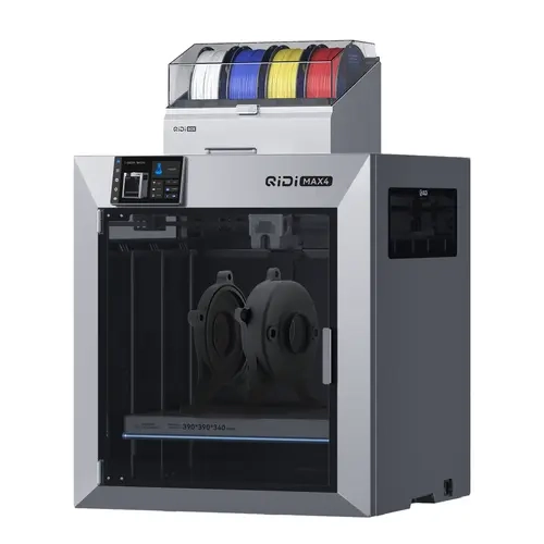 QIDI Max4 3D Printer, 390×390×340mm Build Volume, 65℃ Heated Chamber, 370℃ Nozzle, Dual Z Lead Screws, Max 800mm/s High Speed, Auto-leveling, AI camera, Polar Cooler Optional, Multi-materials