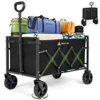 【Backtoschool】Hikenture Wagon Cart Foldable,Ultra-Compact Small Utility Folding Wagon,Heavy Duty Grocery Cart with All-Terrain Wheels,Camping Essentials,Portable Collapsible Wagon for Garden,Beach,Camping,utility grocery shopping cart