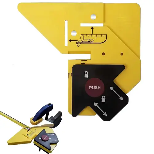 45-Degree Trim Gauge & Miter Guide Tool, DIY-Friendly Woodworking Measuring Tool with Magnetic Angle Rulers, Tape Slot Set for Baseboards, Moldings Cuts, Accurate Carpentry Squares, Protractors for Inches Measuring & Marking