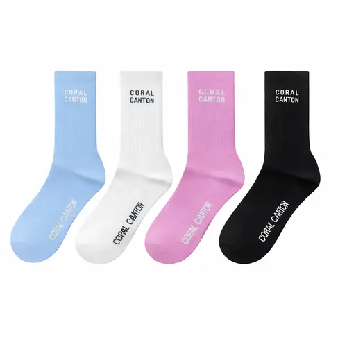 Coral Canton Women's Solid Mid-calf Socks SohoChic