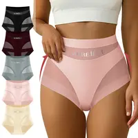 Morelect Women's High-Waist Basic Panties - Nylon Underwear with Mesh Panels, 3/4/5/6/8 Pcs Sleek Silhouette Cheeky No-Show Knicker, Breathable Casual Everyday Undies, Logo Accent, Lightweight, Mother's Day Gift