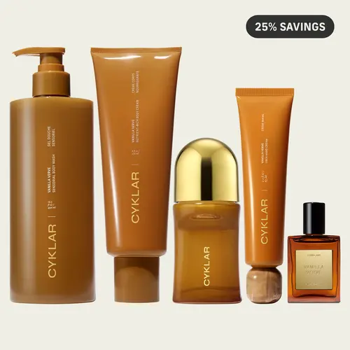 Vanilla Verve Body Care Vault Set - Body Wash, Body Cream, Hand Cream, Mandelic Acid Deodorant & Perfume Oil