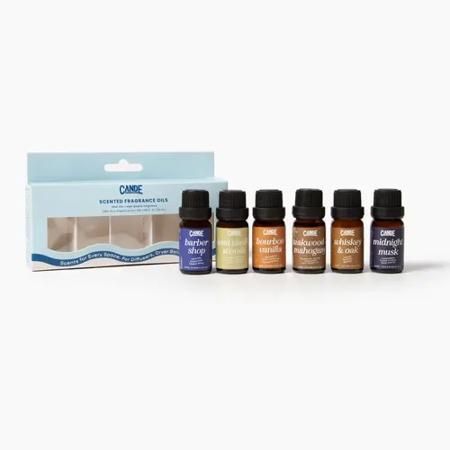CANDECRAFTCO 6 Pack Scented Fragrance Oil Set with Leak-Proof Bottle - Aroma for Home Aromatherapy, Household Fragrance, Diffusers, Candles, Home & Car Fresheners (Long-Lasting)