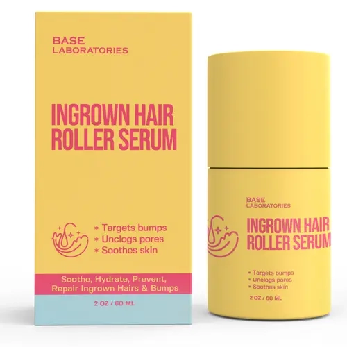 Ingrown Hair Roller Serum – AHA + BHA Razor Bump Treatment for Bikini Line, Underarms, Legs & Face – Salicylic Acid, Glycolic Acid, Niacinamide & Aloe Vera Clear Ingrowns, Calm Irritation & Fade Dark Spots, Body Care, Hair Removal