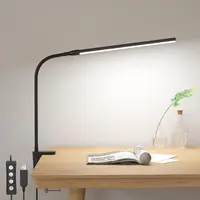 LEPRO Clip-On LED Desk Lamp - Clamp-Style Adjustable Indoor Lamp with 3 Color Modes, 10 Levels Brightness, Flexible Gooseneck, Dimmable USB Power, Base & Shade, USB Power Bank, for Drawing, Dorm Room, LED Lights Bedroom, Desk Accessory, Lamps,sohochic