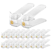 20 Pack Clear Shoe Slots Organizers Shoe Stacker Organizer for Closet Shoe Stackers for a Pair of Shoes Shoe Display Shelf Shoe Rack Holders Space Saver Organizer for Shoe