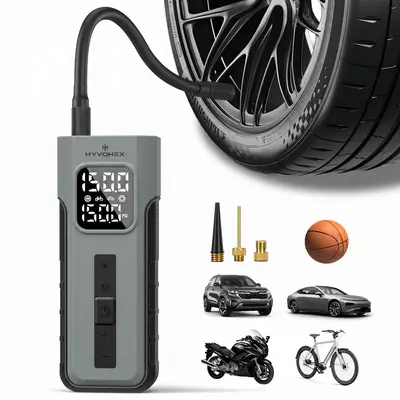 Portable Tire Inflator, HYVOHEX C2 Cordless Air Pump with Auto Shutoff, Digital Pressure Gauge & LED Light for Car Tires, Bikes, Motorcycles & Balls Automotive Maintenance Tools,summerwins summerwins,car accessories