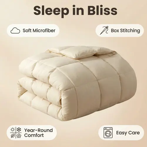 Cosybay Fluffy Duvet Insert, Quilted Down Alternative Bedding Comforter with Corner Tabs, Box-Stitched for Queen/Full/Twin Sizes, Valentine's Day Gift