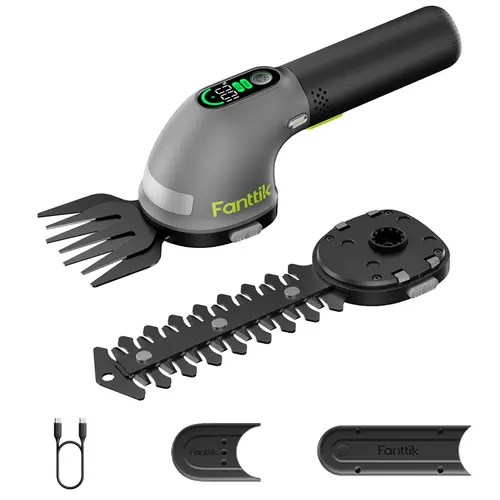 Fanttik Z10 Pro Cordless Hedge Trimmer - 6 in Shrubbery Trimmer, 3.5 in Chrome-Plated Grass Shear, Dual-Mode with Digital Battery Display, Type-C Fast Charge, Cutting Batteries for Yard Garden Care,toolupgrade