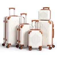 【BackToSchool】Ubesgoo Luggage Set 5 Piece Hardside Suitcases with TSA Lock, ABS Lightweight Suitcase Set with Double Spinner Wheels & Ergonomic Handle for Travel Business Durable Luggage Travel Essentials Lightweight Luggage Set Airline Approved Luggage