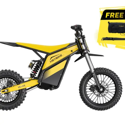 HEYBIKE VILLAIN/V1 Electric Bike | 52V 26Ah Removable Battery | 4160W Peak Mid-Drive Motor | 45 MPH Top Speed | 190 Nm Torque | Up to 50 Miles Range | 14"/12" Off-Road Tires | UL 2849 Certified | Hydraulic Brakes | Reverse Gear