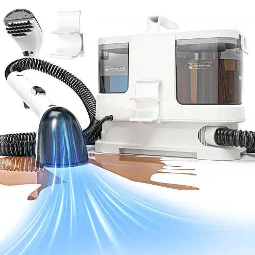 Portable Spot Cleaner Machine - 12000Pa Powerful Suction Lightweight Vac Handheld Vacuum, 400W Pet Stain Remover with 1.9m Hose, Nylon Bristles, Dual Tank & Self-Cleaning Hose System for Carpet, Upholstery, Car Seats | Home Appliance Vacuum,sohochic