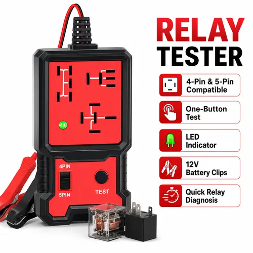12V Universal Automotive Diagnostic Tool Kit, Car Electronic Relay Checker, Battery Load Analyzer, Brake Fluid Detector, Circuit Tester with Indicator Light, Power Probe, Car Accessories,toolupgrade