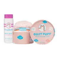 Megababe Body Dust Powder & Dust Puff Applicator Set - Talc-Free, Sweat-Absorbing, Dry Foot Sweat Control Body Care (6 oz)