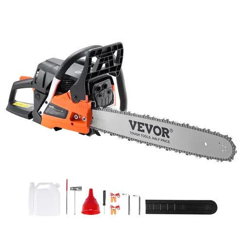 【Back to School】VEVOR High Power Steel Gas Chainsaw, 58CC 20-in 3.22HP Handheld Top Handle Chainsaw with Shock Absorber, 550ml Leak-Resist Chain Oil Tank, for Tree Cutting, Garden Tools Use