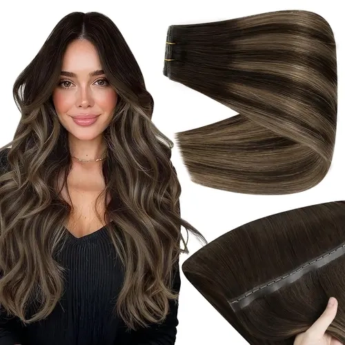 LaaVoo Butterfly Weft Extensions - Real Human Hair, Invisible Hole Design, Genius OVO Style - 50G & 100G Options, Mothers Day Gift,sohochic