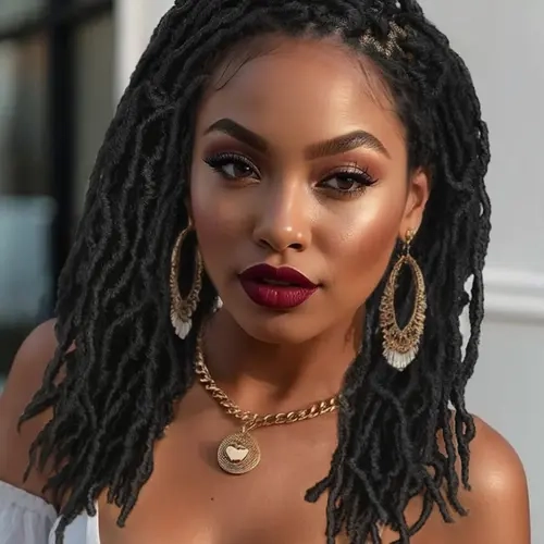Full Lace Faux Locs Wig for Women, Knotless Nu Locs Braids with Baby Hair, Soft Synthetic Braided Wig, Square Part Lace Front, Braided Hair Wigs