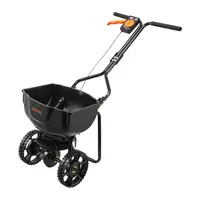 【toolupgrade】VEVOR Walk-Behind Spreader,9.8ft Spreading WidthPush Broadcast Spreader with 10" All-Terrain TiresAdjustable Flow Control15lbs Capacity HopperLawn Spreaders for Fertilizer Seed Small Home Use