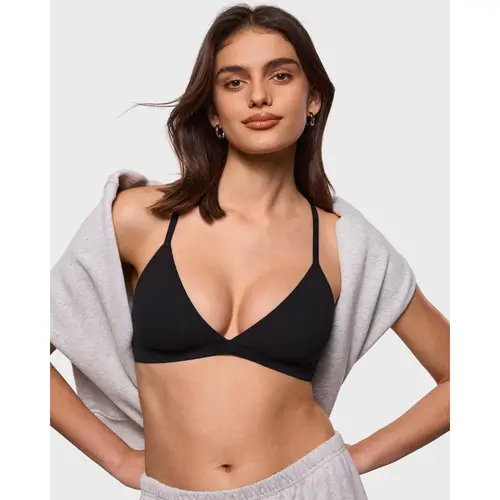 INLYRIC Women's Inbarely Soft Triangle Racerback Bralette - No Padding Unlined No Underwire Comfort Everyday Plunge Bralette