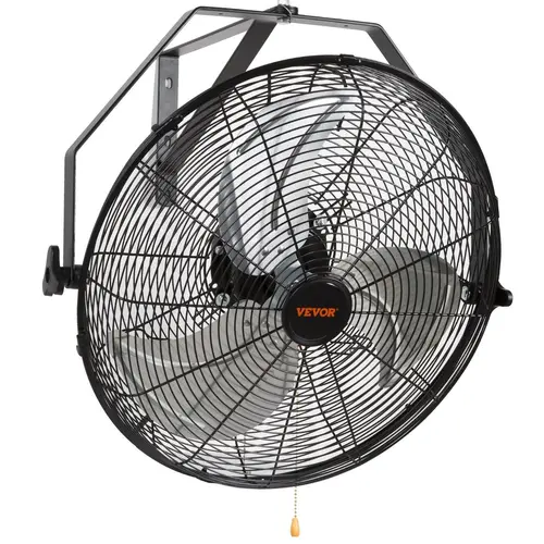 VEVOR Heavy Duty Powerful Industrial Wall-Mounted Fan, IP44 Waterproof, High Velocity Max 4150 CFM, Silent Operation, ETL Listed Black Fan for Warehouse, Patio, Residential/Commercial Use, Silent Operation Fan, Heavy Duty Fan#BacktoSchool