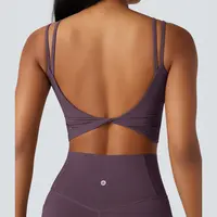 Halara UltraSculpt™ Double Straps Twisted Backless Cropped Yoga Tank Top #BackToSchool