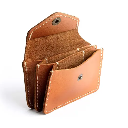 Portland Leather Lovebug Wallet - Real Leather Compact Snap Card Case